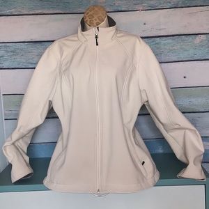Lands End winter white zip front neoprene fleece